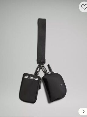 Lululemon Black Dual Pouch Keychain Strap Wristlet